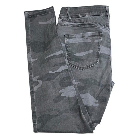 Democracy‎ Ab Solution Womens 4 Grey Camo Mid Rise Stretch Skinny Jeans - Picture 1 of 8